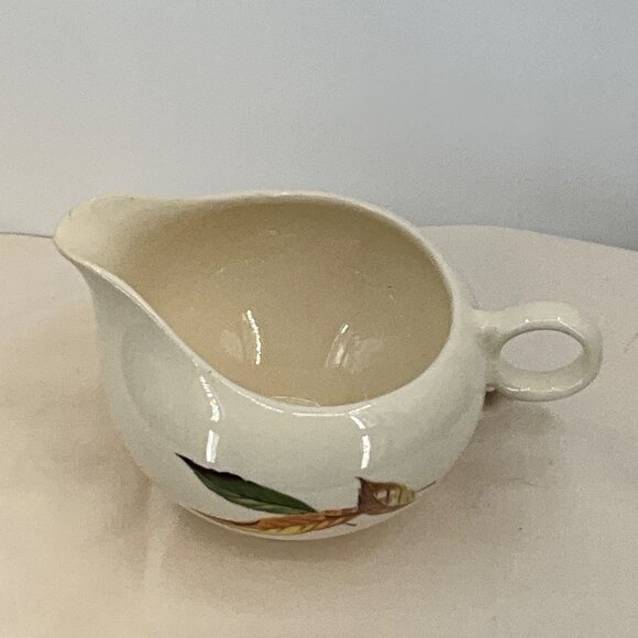 Vintage Cream Pitcher Autumn Leaf Design Ceramic - Picture 3 of 6